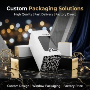 Customized Waterproof Transparent Window Rigid Square Paper Box with Matte Lamination, UV Coating, and Embossing