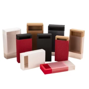 Customized White Cardboard Kraft Paper Box with Transparent Window, Slide Box Packaging for Gifts