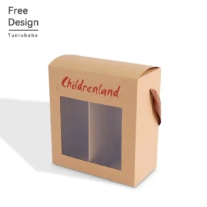 Customized Window Printed Transparent PVC Foldable Kraft Paper Mailer Box, Matte Lamination, Embossed, Recyclable