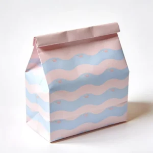 Cute Wavy Paper Bags Self Sealing Top Thick Material Reusable for Bakery Takeaway Snack Gift Wrapping Party Supplies