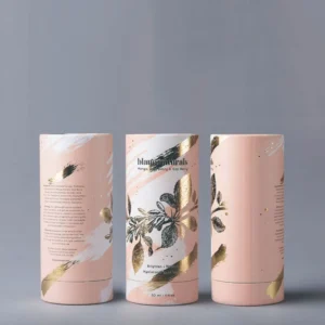Cylindrical Bronzing Essential Oil Perfume Paper Tube Custom Sustainable Eco Friendly Cosmetics Paper Tube Packaging