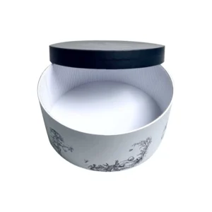 Cylindrical Craft Gift Box with Magnetic Lid, Velvet Interior, Rope Handle, Ribbon, and Tissue Paper