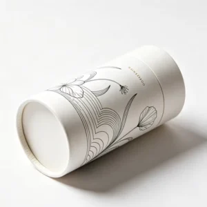 Cylindrical Paper Packaging Tube for Coffee Beans Essential Oils and Perfume Bottles with Embossed Brand Design