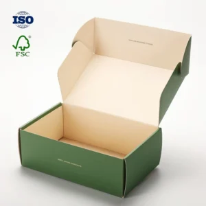 Dark Green Corrugated Cardboard Mailer Shipping Box Eco-Friendly Packaging