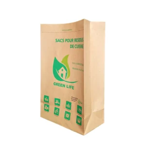 Degradable Polylactic Acid Coated Composite Stand-Up Brown Paper Bag for Biodegradable Kitchen Waste