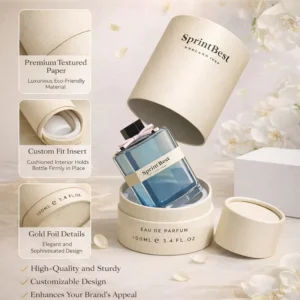 Design Perfume Packaging Round Box Cosmetic Paper Tube Essential Oil Bottle Paper Tube