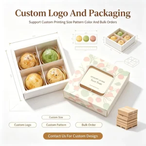 Dessert Gift Box Paper Pastry Box for Mooncakes Cookies Sweet Treats Bakery Packaging Custom Logo