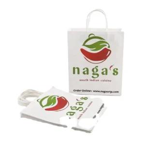 Die Cut Eco-friendly Recyclable Kraft Paper Bag Flexo Printing for Fast Food Clothing Shoes Packaging Takeaway Bags