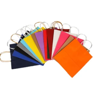 Different Colors Kraft Paper Bag With Handle