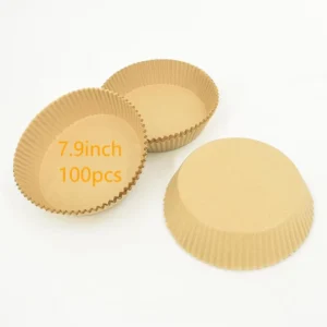 Disposable Air Fryer Parchment Paper Basket Liners 100PCS 7.9 Inch Greaseproof Non-Stick Liners for Baking