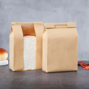 Disposable Biodegradable Kraft Paper Bread Bag with Window