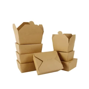 Disposable Biodegradable Kraft Paper Food Packaging Salad Box