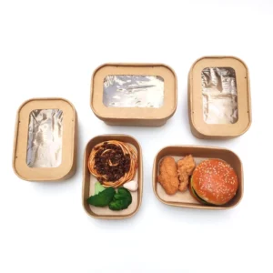 Disposable Biodegradable Paper Takeaway Lunch Box with Window