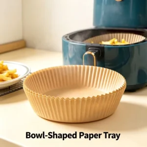 Disposable Bowl-Shaped Air Fryer Paper Liners, Food Grade, Heat Resistant, Waterproof, Non-Stick