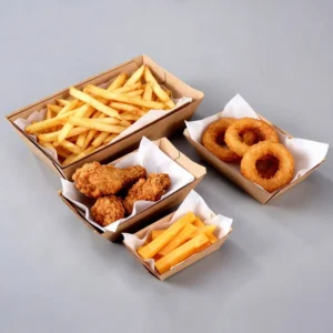 Disposable Brown Kraft Paper Boat Food Tray