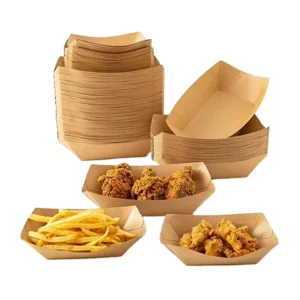 Disposable Brown Kraft Paper Food Boat Tray