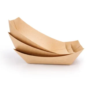 Disposable Brown Kraft Paper Food Serving Tray for Tacos, BBQ, and Fries