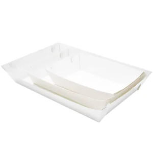 Disposable Cardboard Paper Food Serving Tray for Cake, Hot Dogs, Nachos, Tacos, Fries, BBQ, Festivals, Parties