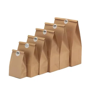 Disposable Classic Oil Proof Kraft Paper Bags Food Packaging Baking Take Out Refrigerator Safe No Handle Food Grade Self