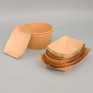 Disposable Compostable Kraft Paper Boat Tray for Cafes, Restaurants and Events