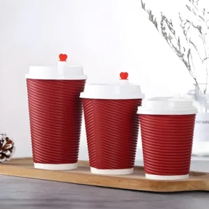 Disposable Corrugated Paper Cup with Ironing Design