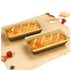 Disposable Corrugated Paper Loaf Baking Tray, Food Grade Greaseproof Toast Box for Cake and Bread