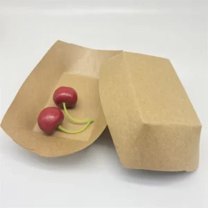 Disposable Custom Logo Food-Grade Kraft Paper Food Snack Tray