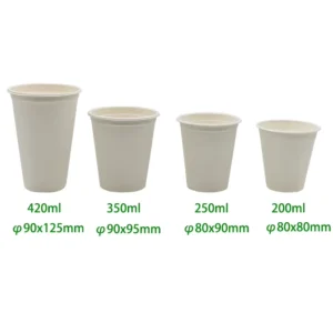Disposable Custom Logo Printed 6oz 8oz 12oz 16oz Bagasse Sugarcane Paper Cups with Lids for Hot Drinks