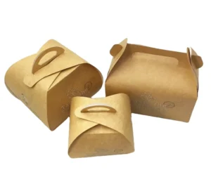 Disposable Custom Printed Kraft Paper Fast Food and Cake Box