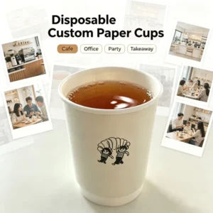 Disposable Custom Printed Paper Cups Food Grade Plain White Paper Cups for Hot Tea Coffee Takeaway Cafe