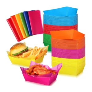 Disposable Degradable Kraft Paper Food Trays with Custom Color Printing and Business Logo for Catering