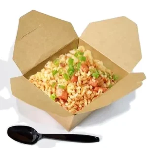 Disposable Dessert Packaging Box Food Oil-Proof Kraft Paper Takeaway Box