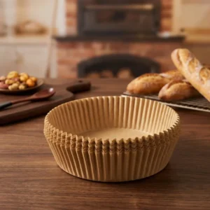 Disposable Double Sided Air Fryer Liners 100% Virgin Wood Pulp Silicone Greaseproof Baking Paper For Bread