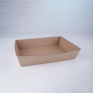 Disposable Eco Friendly Hot Dog Kraft Paper Snack Packaging Corrugated Tray for Fast Food Takeaway