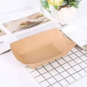 Disposable Eco-Friendly Leakproof Party Snack Takeout Packaging Paper Boat Box Personalized Food Holder Salad