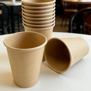 Disposable Eco friendly Biodegradable Recyclable Kraft Paper Cups for Hot Drinks Leak Proof & Heat Resistant BPA Free Party Use
