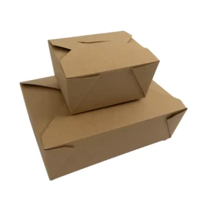 Disposable Foldable Stackable Kraft Paper Food Box for Restaurant Takeaway