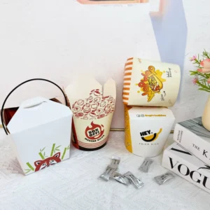 Disposable Food-Grade Kraft Paper Noodle Box for Asian Cuisine and Fast Food