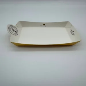 Disposable Food-Grade Paper Boat Tray with Matte Lamination for Potato Chips and Sugar Snacks