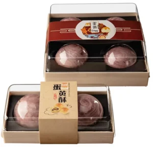 Disposable Food-Grade Rectangular Pastry Mochi Gift Box Mooncake Packaging with Paper Tray and Liquid Salted Egg Yolk