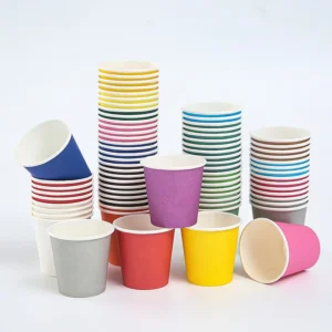 Disposable Food Grade Solid Color Cardboard Cups Biodegradable and Customizable
