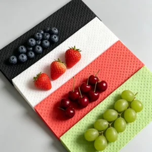 Wegwerp Fruittray Airlaid Soaker Pads Voedselklasse Case Liner voor Kersen, Frambozen en Blauwe Bessen Koude Ketenv verpakking