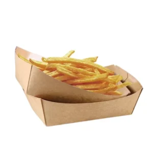 Disposable Greaseproof Kraft Paper Boat Snack Trays, Biodegradable