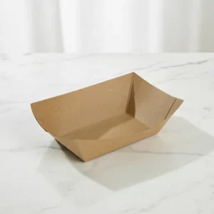 Disposable Kraft Corrugated White Cardboard Food Boat Trays for Snacks and Desserts