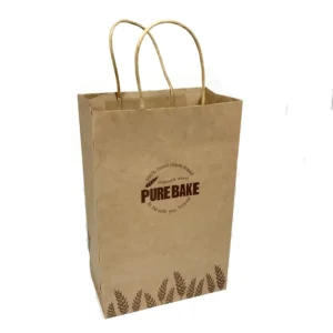 Disposable Kraft Paper Bag Custom Printed Logo White Food Carrier Packing Brown Paper Bags for Food Takeaway