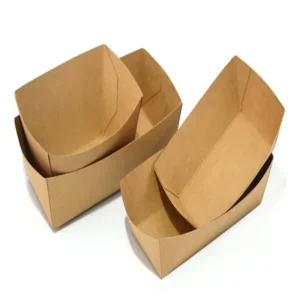 Disposable Kraft Paper Boat Basket Food Holder for Party Snacks and Fast Food