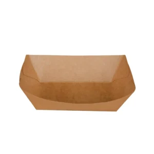 Disposable Kraft Paper Boat Tray with PLA Coating for Fast Food