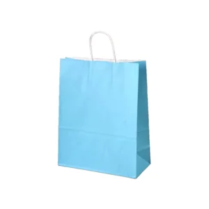 Disposable Kraft Paper Carry Bag Custom Printed Logo Twisted Handle Multicolor Tote for Takeaway Food Shop Gift Packing Use