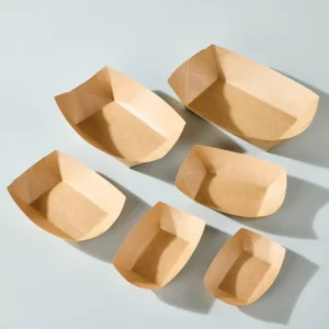 Disposable Kraft Paper Fast-Food Serving Tray with Custom Printing