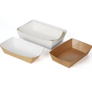 Disposable Kraft Paper Food Boat Tray and Food Container